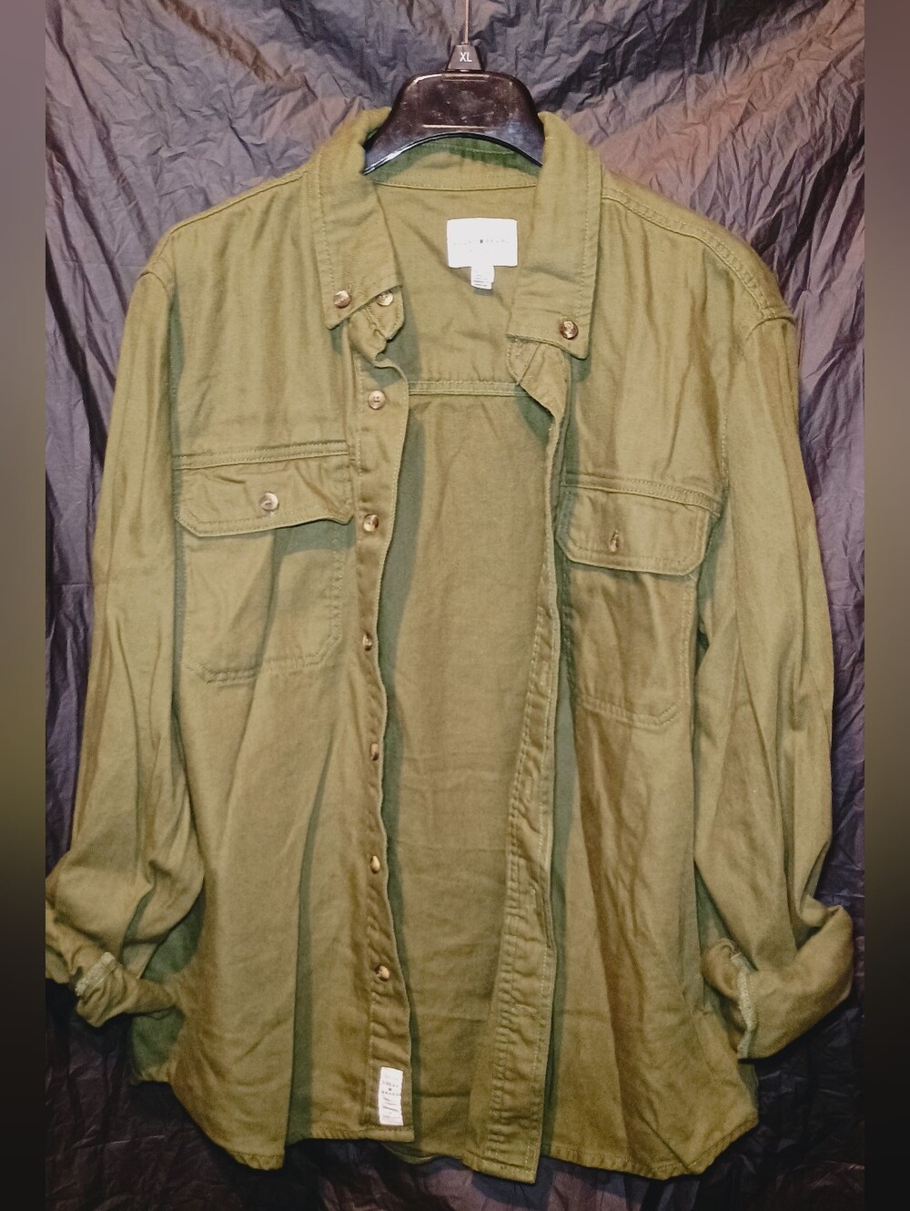 Lucky Brand Olive Green Military Field Shirt Jacket